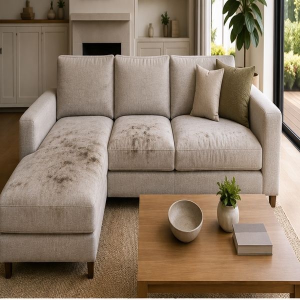 Sofa before upholstery cleaning in Spotswood